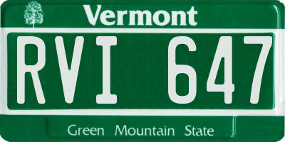 VT license plate RVI647