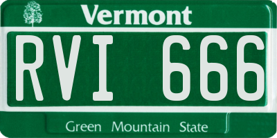 VT license plate RVI666