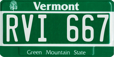 VT license plate RVI667