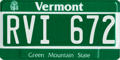 VT license plate RVI672