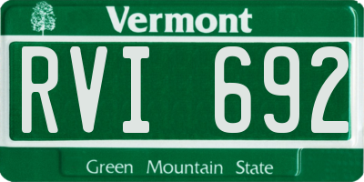 VT license plate RVI692