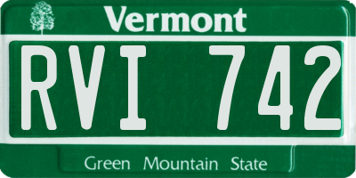 VT license plate RVI742