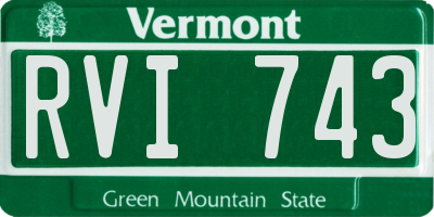 VT license plate RVI743
