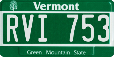 VT license plate RVI753