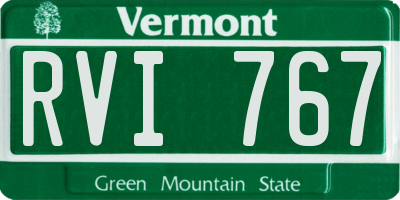 VT license plate RVI767
