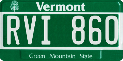 VT license plate RVI860