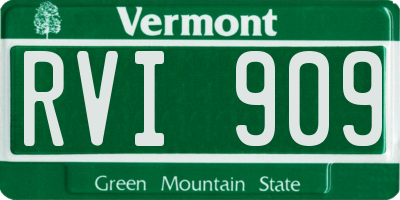 VT license plate RVI909