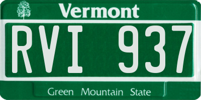 VT license plate RVI937