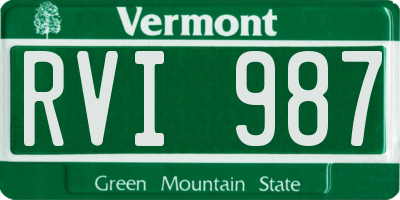 VT license plate RVI987
