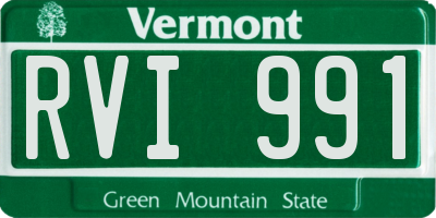 VT license plate RVI991