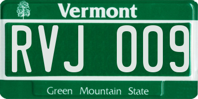 VT license plate RVJ009