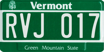 VT license plate RVJ017