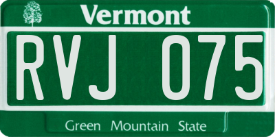 VT license plate RVJ075