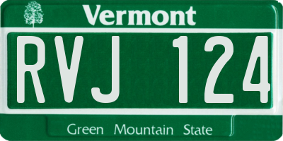 VT license plate RVJ124