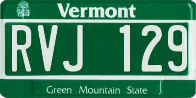 VT license plate RVJ129