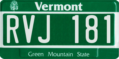 VT license plate RVJ181
