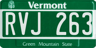VT license plate RVJ263