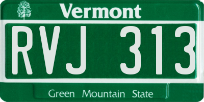 VT license plate RVJ313