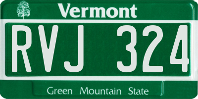 VT license plate RVJ324