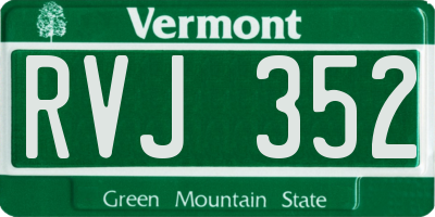 VT license plate RVJ352