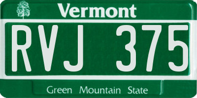 VT license plate RVJ375