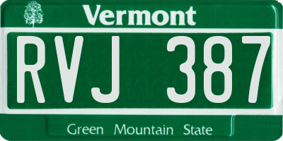 VT license plate RVJ387