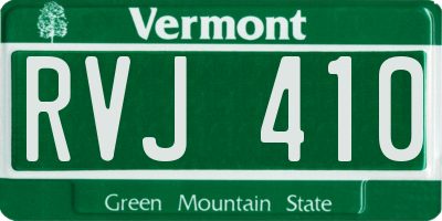 VT license plate RVJ410