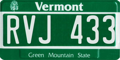 VT license plate RVJ433
