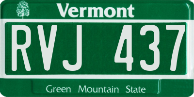 VT license plate RVJ437