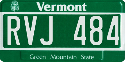 VT license plate RVJ484