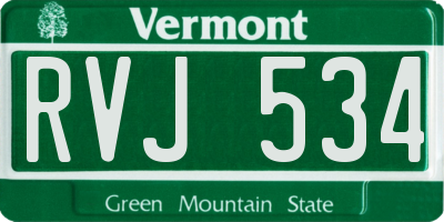 VT license plate RVJ534