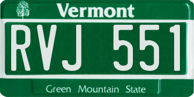 VT license plate RVJ551
