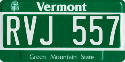 VT license plate RVJ557