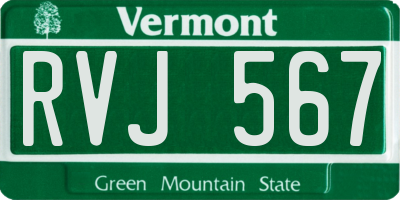 VT license plate RVJ567