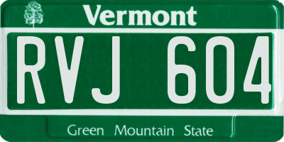 VT license plate RVJ604