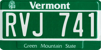VT license plate RVJ741