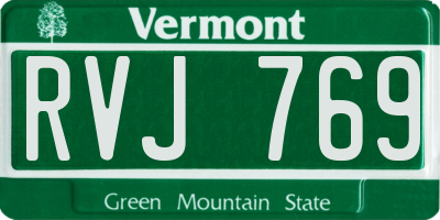 VT license plate RVJ769
