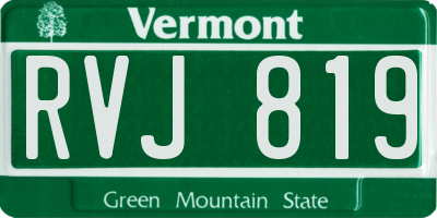 VT license plate RVJ819