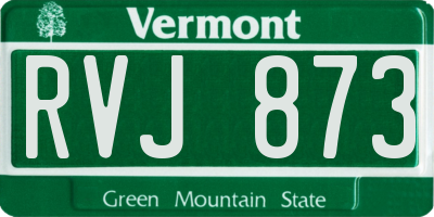 VT license plate RVJ873