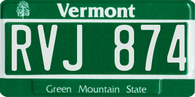 VT license plate RVJ874