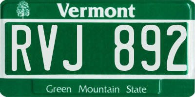 VT license plate RVJ892