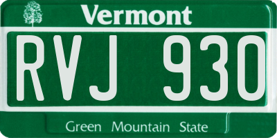 VT license plate RVJ930