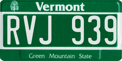 VT license plate RVJ939