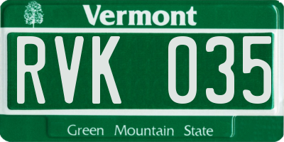 VT license plate RVK035