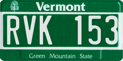 VT license plate RVK153