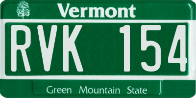 VT license plate RVK154