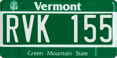 VT license plate RVK155