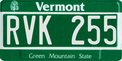 VT license plate RVK255