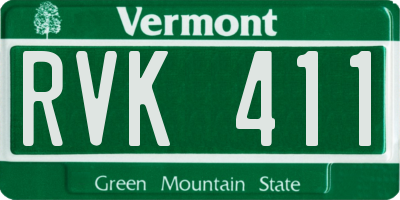 VT license plate RVK411