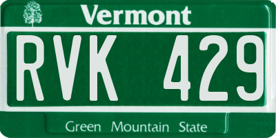 VT license plate RVK429